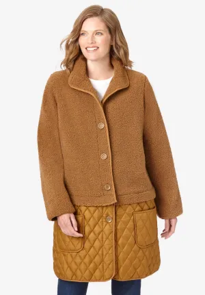 2-in-1 Zip-Off Berber/Quilted Jacket