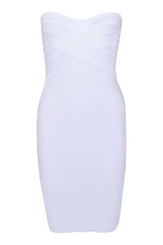 Aaliyah Bandage Mini Dress - Pearl White