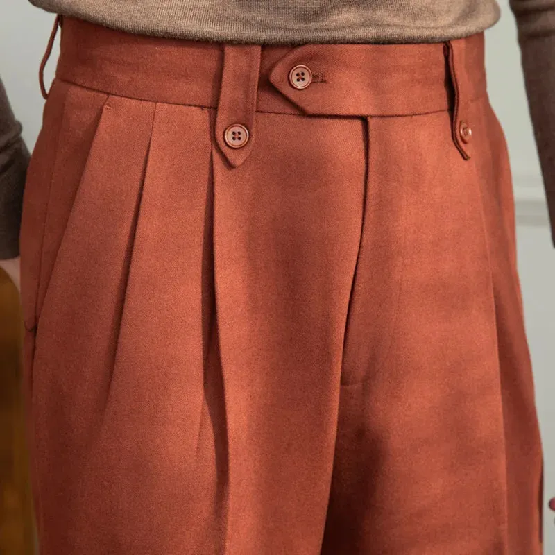 Aidase British Winter High Waist Casual Men Straight Pants High Quality Versatile Slim Long Pants Men Fashion Clothes Office Trousers