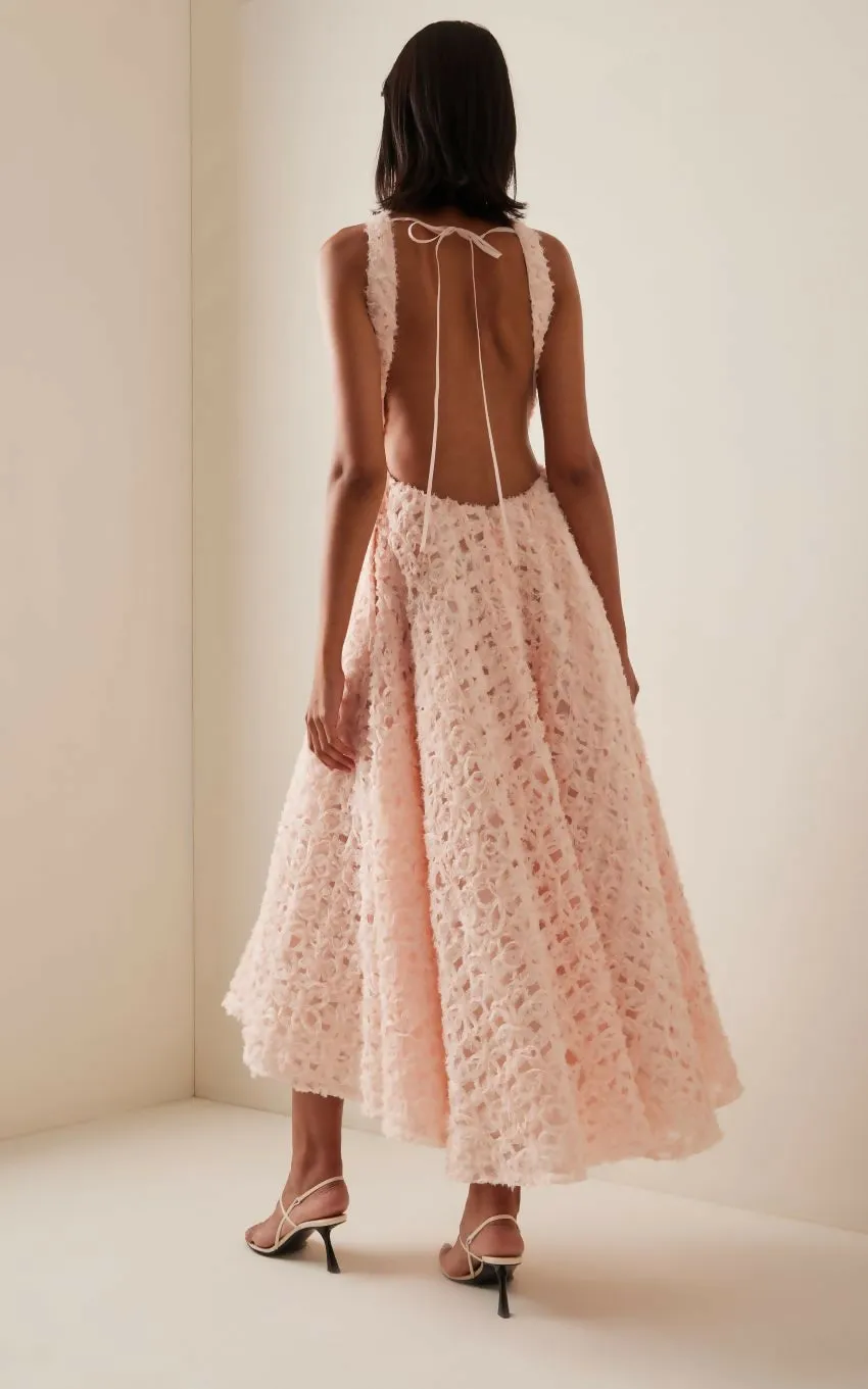 Aje Quintette Backless Midi Dress in Pink