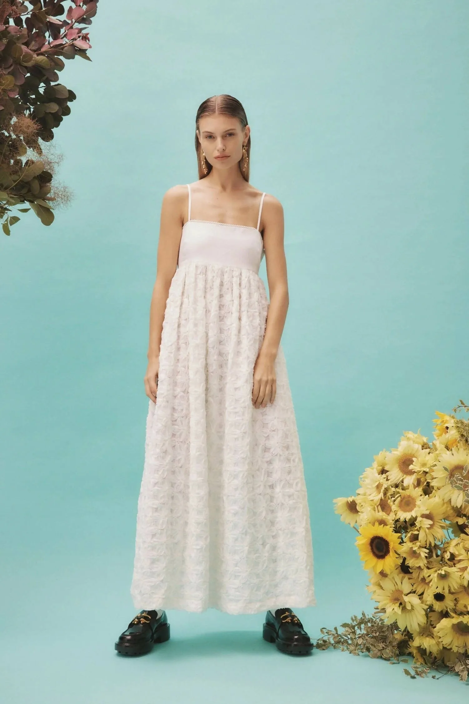 Alemais Iggy Embroidered Midi Dress White Size 16