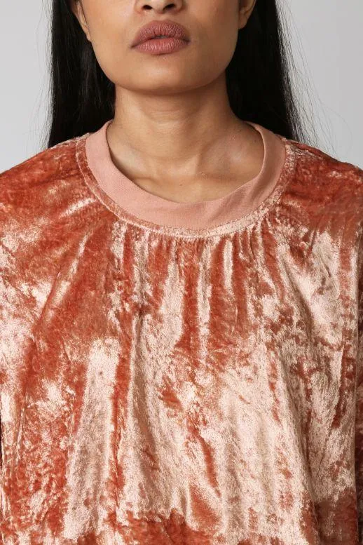 AMINAH Pink Crushed Velvet Jumper