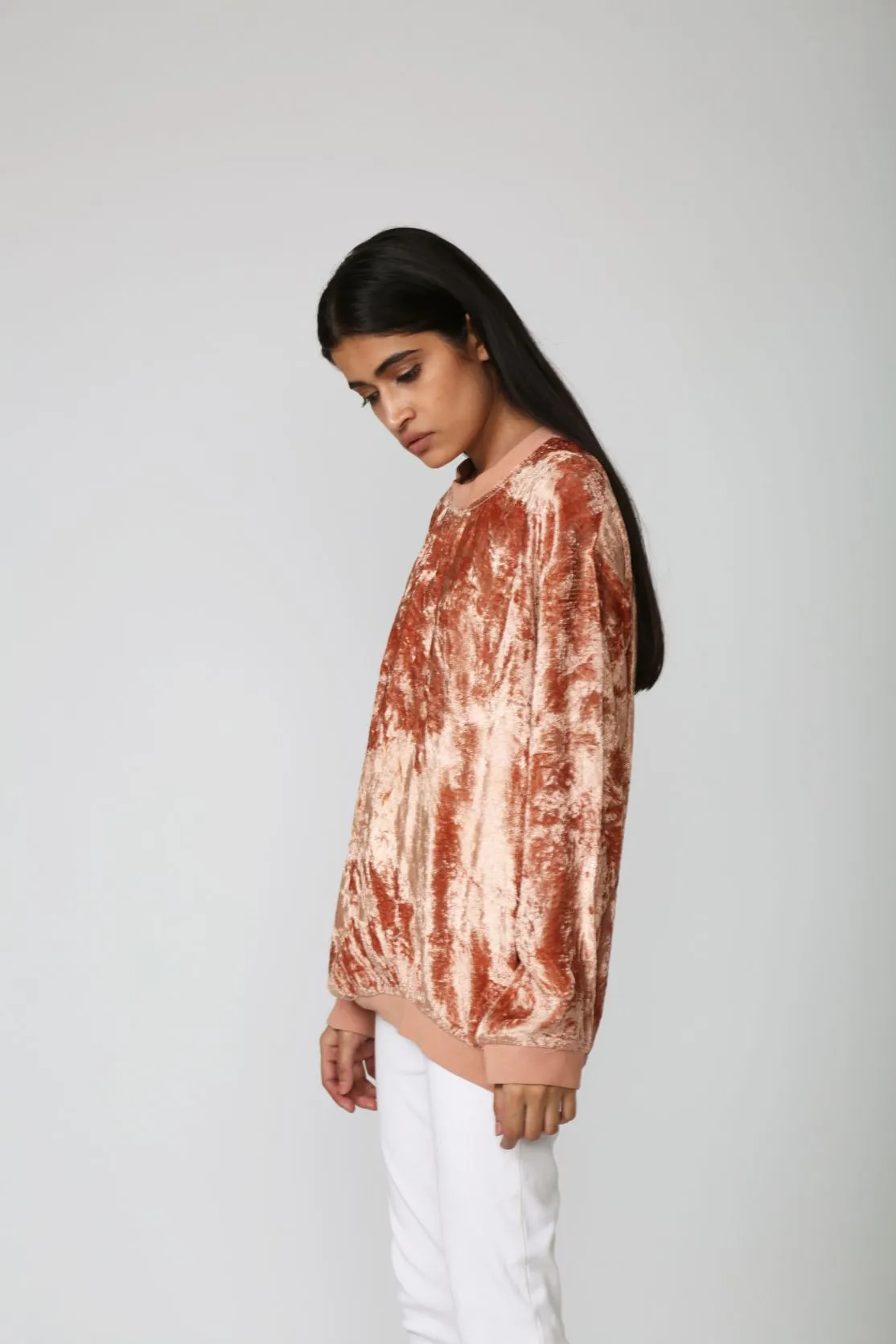 AMINAH Pink Crushed Velvet Jumper