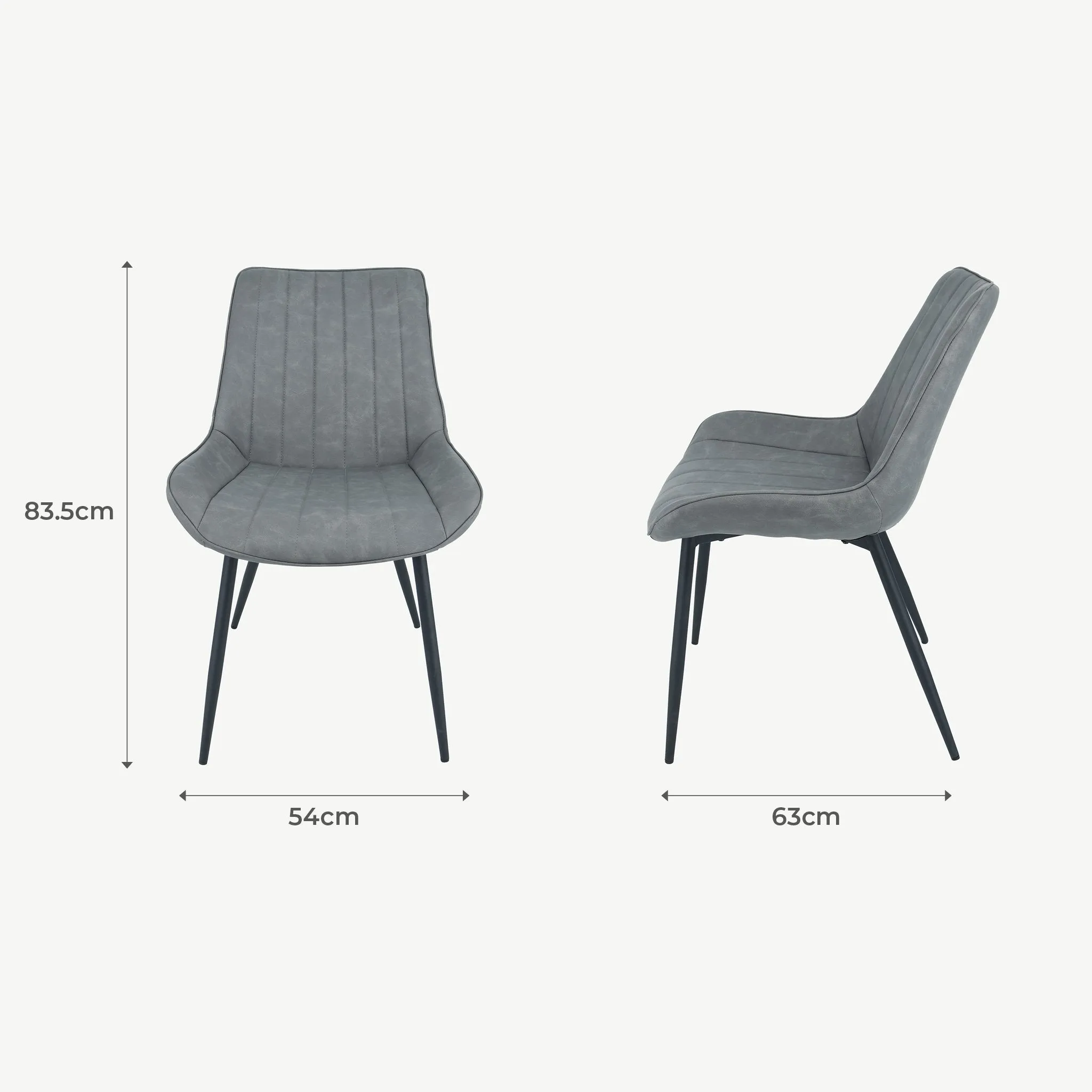 Anglia Dining Chairs Antique Grey PU
