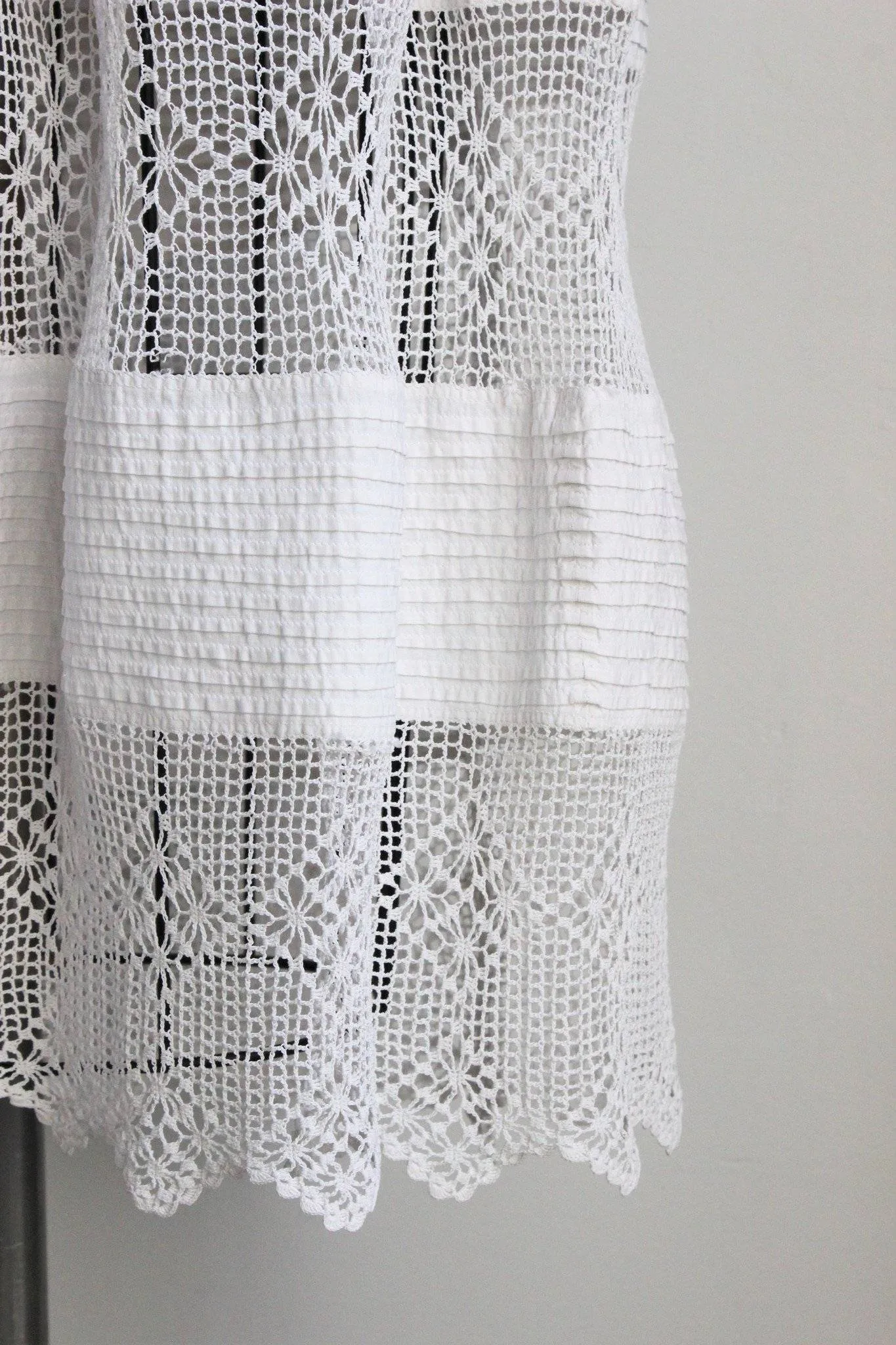 Antique Victorian White Cotton Crochet Petticoat