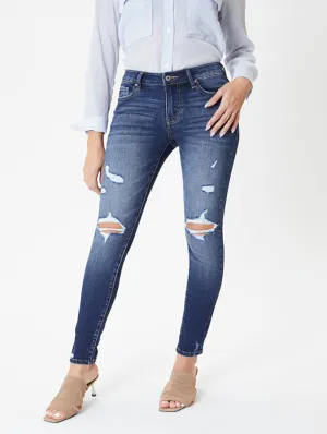Audrey Mid-Rise Distressed Skinny by KanCan