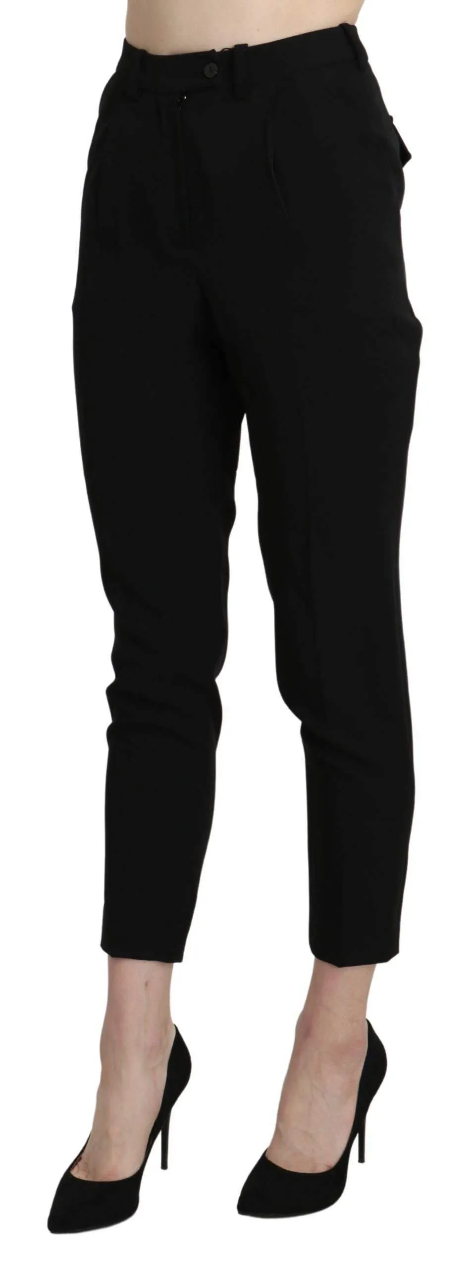 BENCIVENGA  High Waist Skinny Cropped Dress Trouser Pant