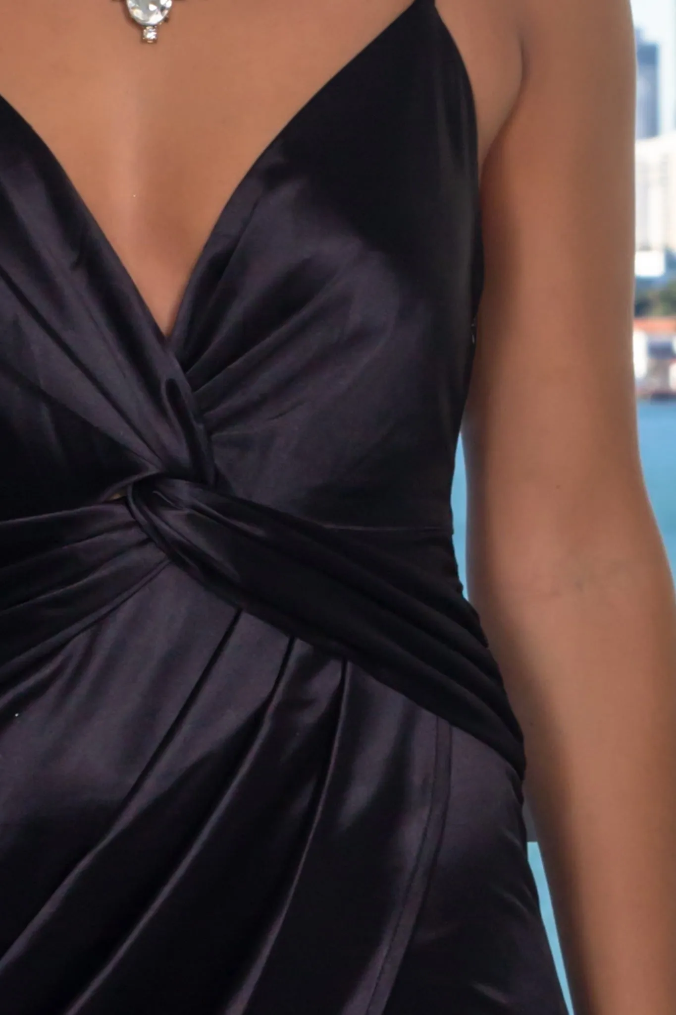 Black Satin Short Dress