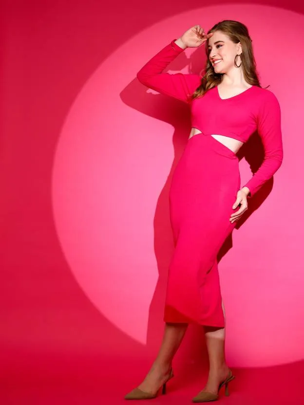 Blush Radiance Crepe Bodycon Dress