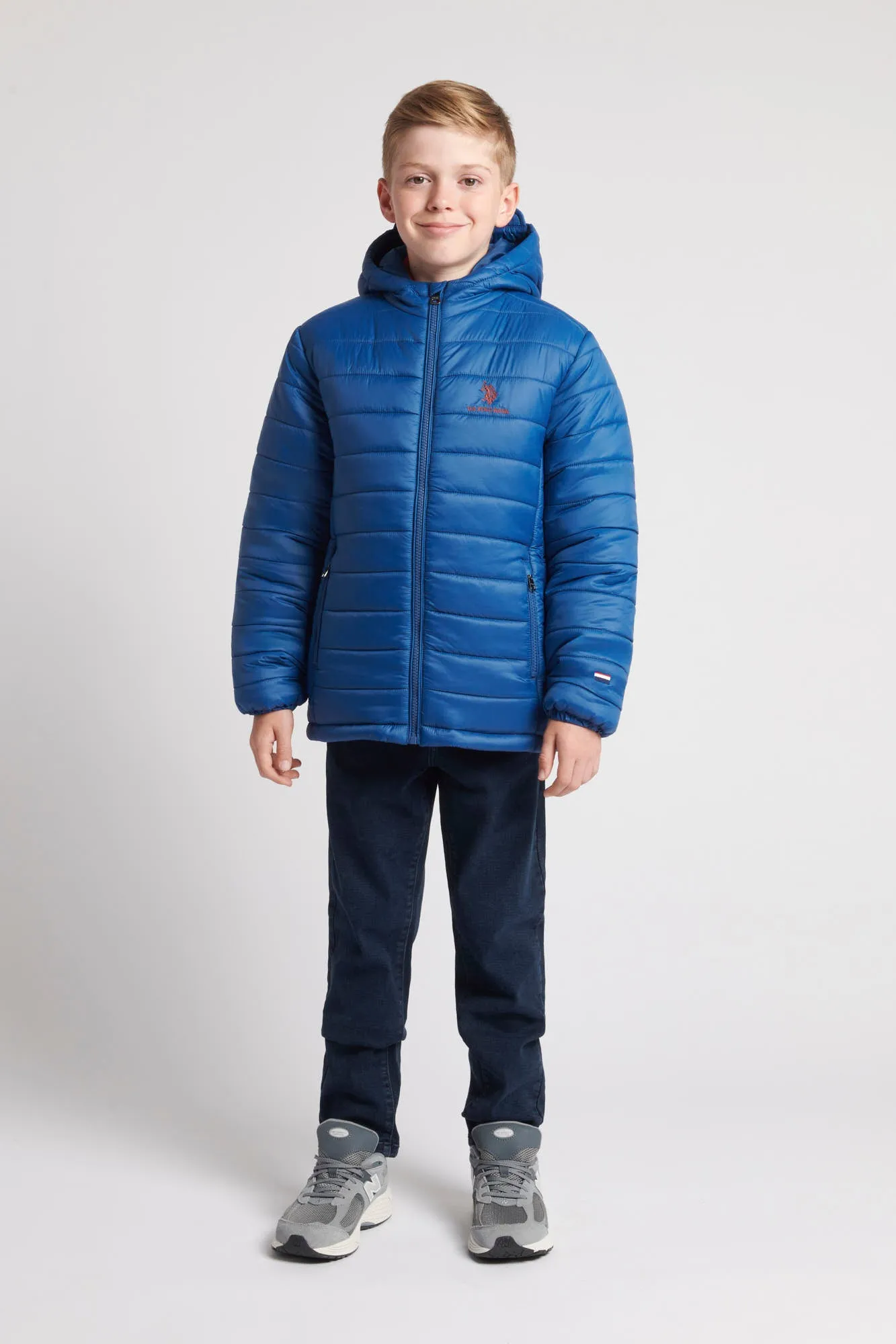 Boys Hooded Quilted Jacket in Set Sail