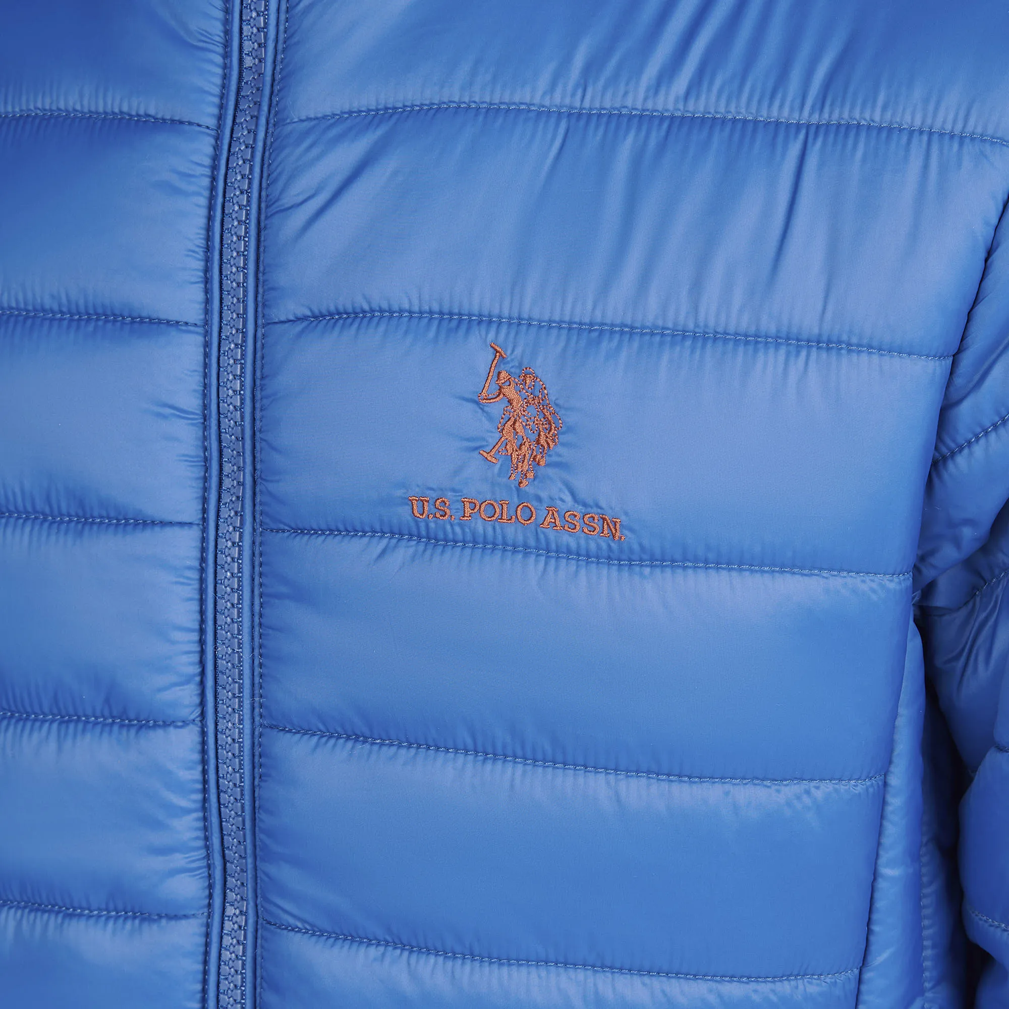 Boys Hooded Quilted Jacket in Set Sail