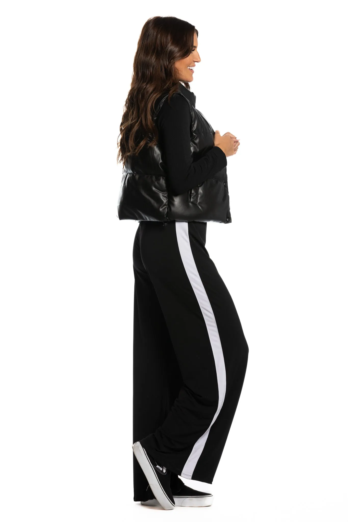 Brigitte Brianna Black and White Stripe Pants