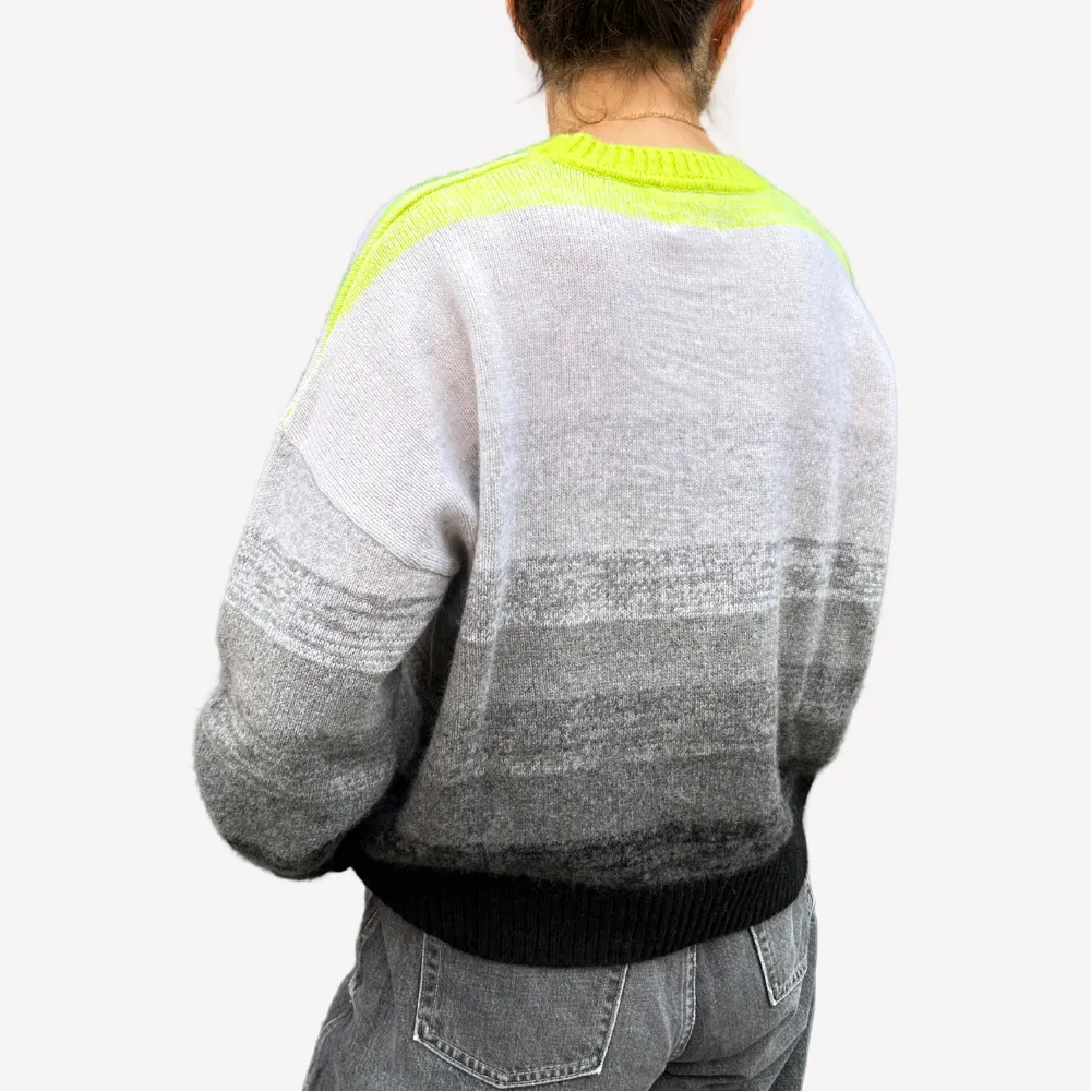 Brodie Gradient Fade Crew - Neon Yellow/Grey