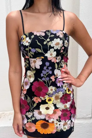 BT3053 Flower Embroidery Cami Dress