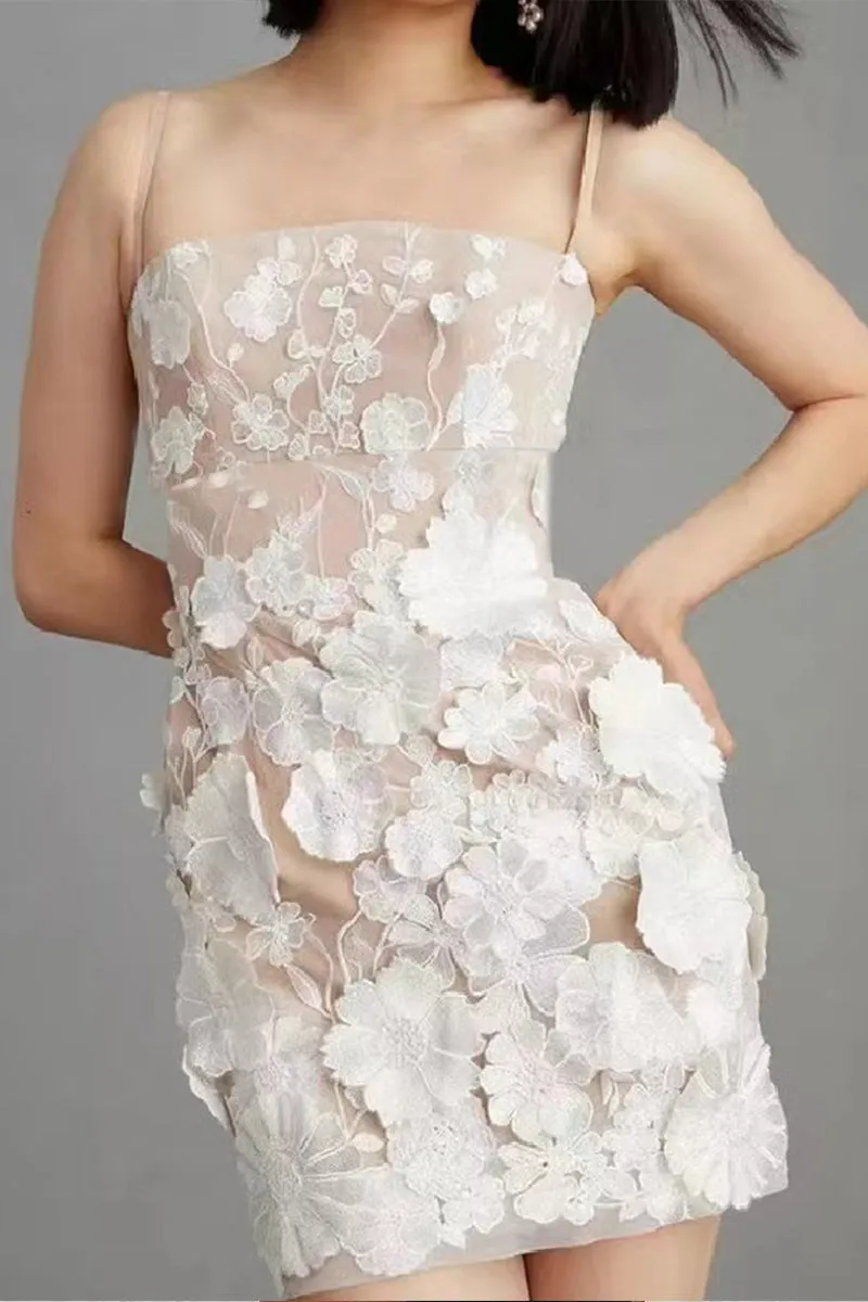 BT3053 Flower Embroidery Cami Dress