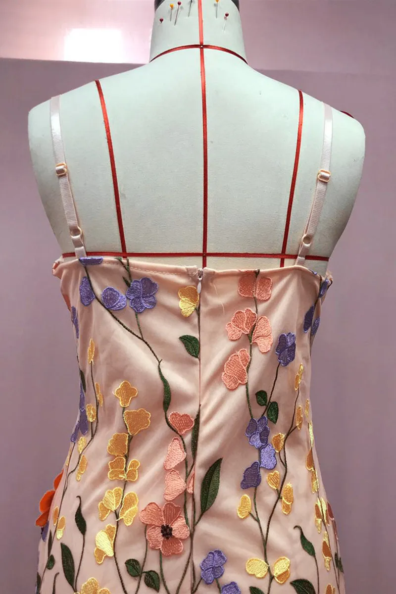 BT3053 Flower Embroidery Cami Dress