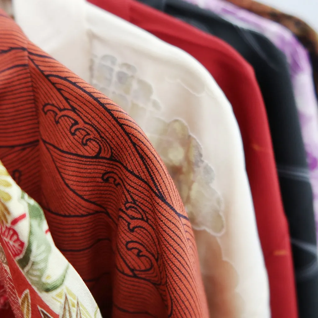 Bundle 15pcs Silk Colored Haori Jacket Wholesale Bulk Free Shipping #373