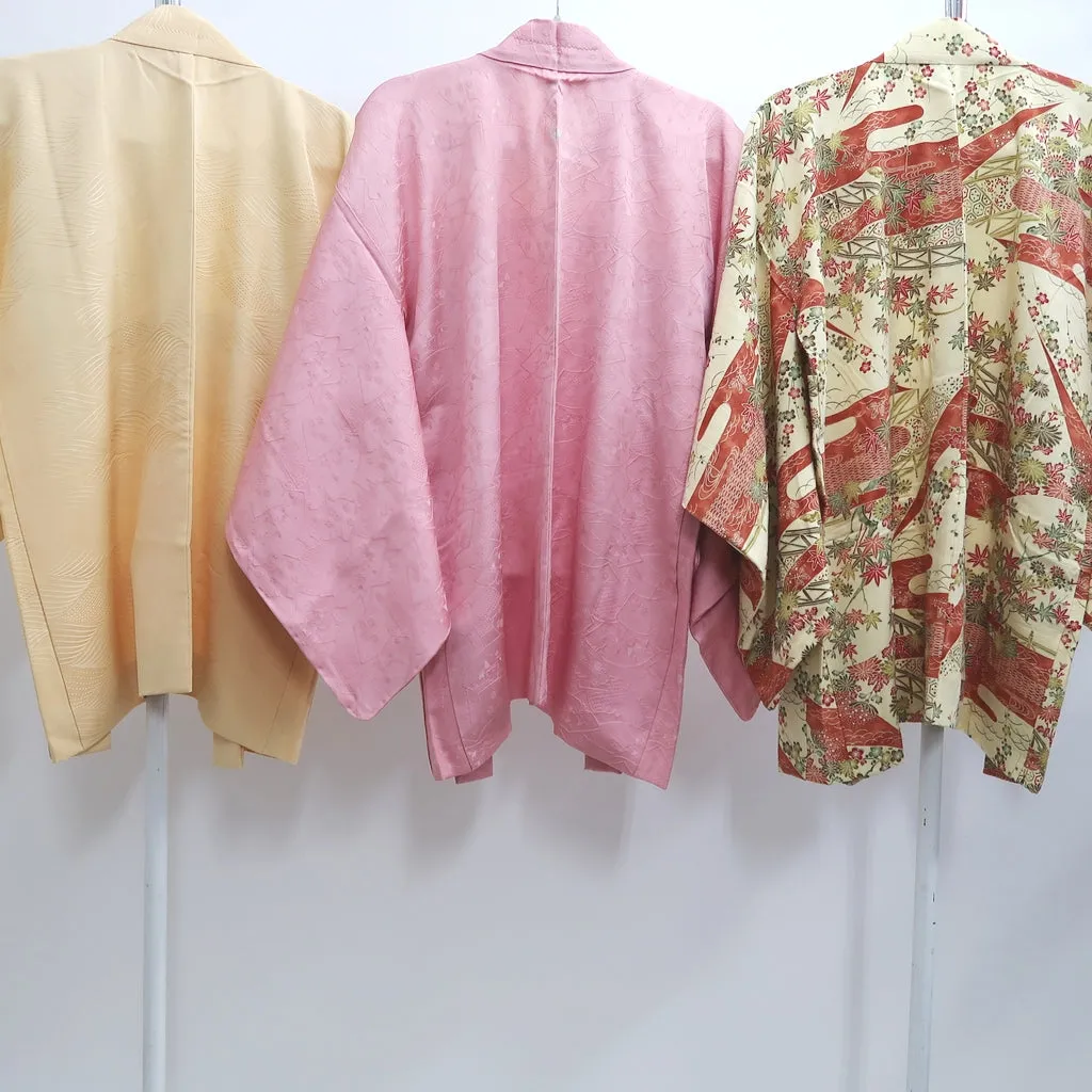 Bundle 15pcs Silk Colored Haori Jacket Wholesale Bulk Free Shipping #373