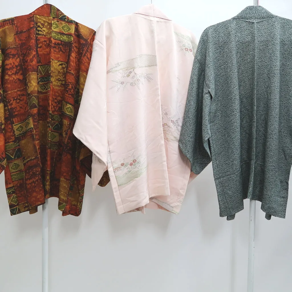 Bundle 15pcs Silk Colored Haori Jacket Wholesale Bulk Free Shipping #373