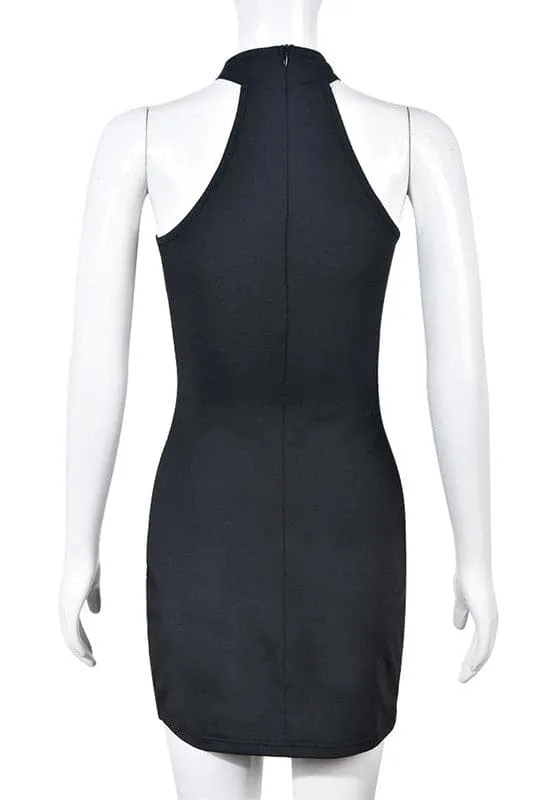 BX351 Semi-sheer Meshed Mini Dress