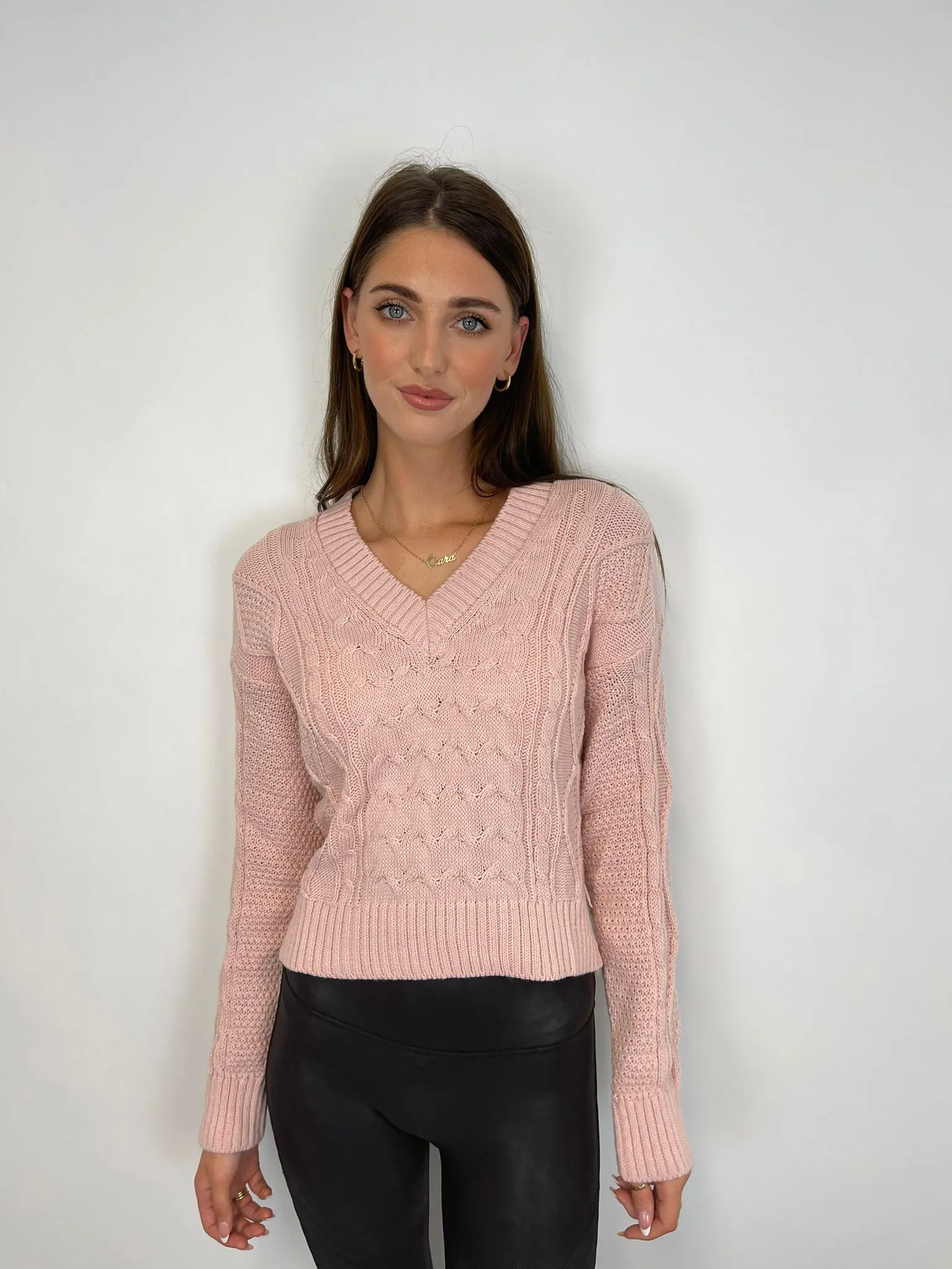Carmen V-Neck Jumper (Pink)