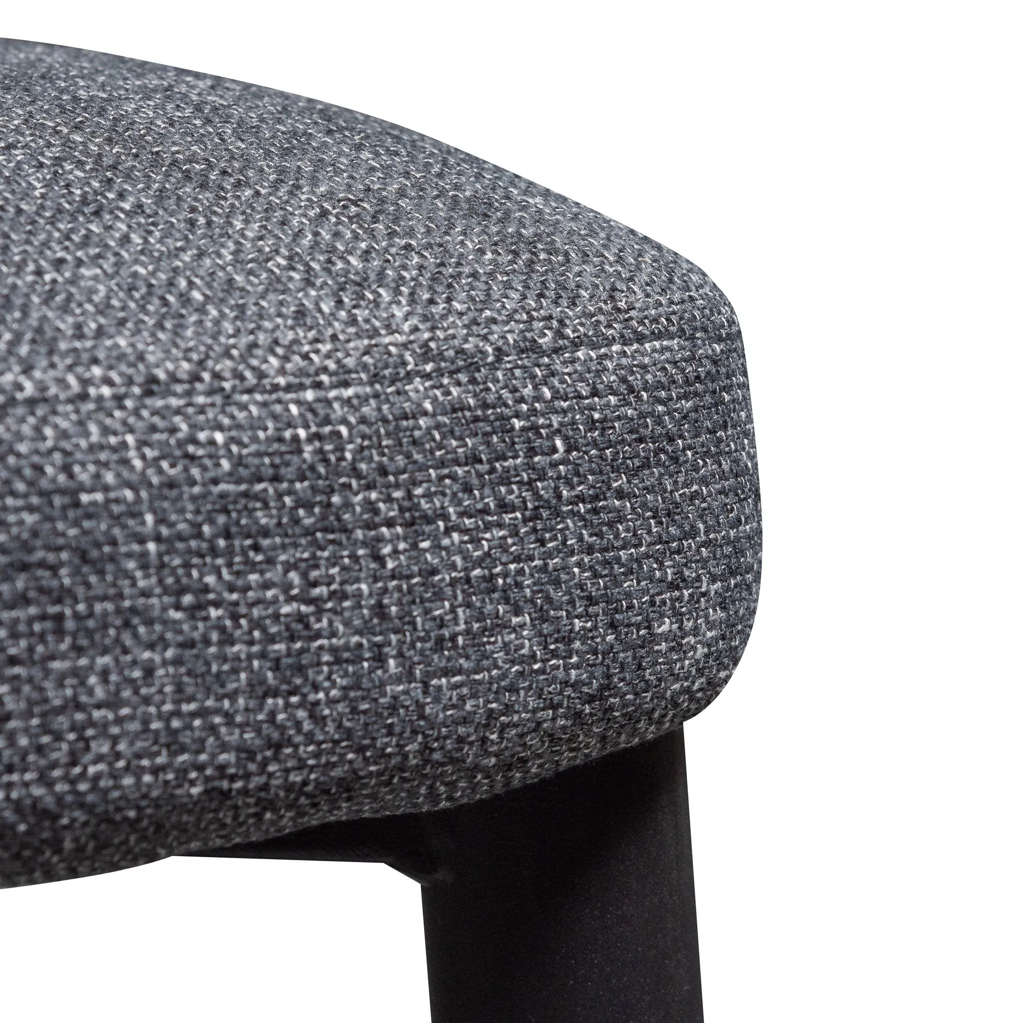 Cesar Fabric Dining Chair - Dark Grey in Black Legs - Last One