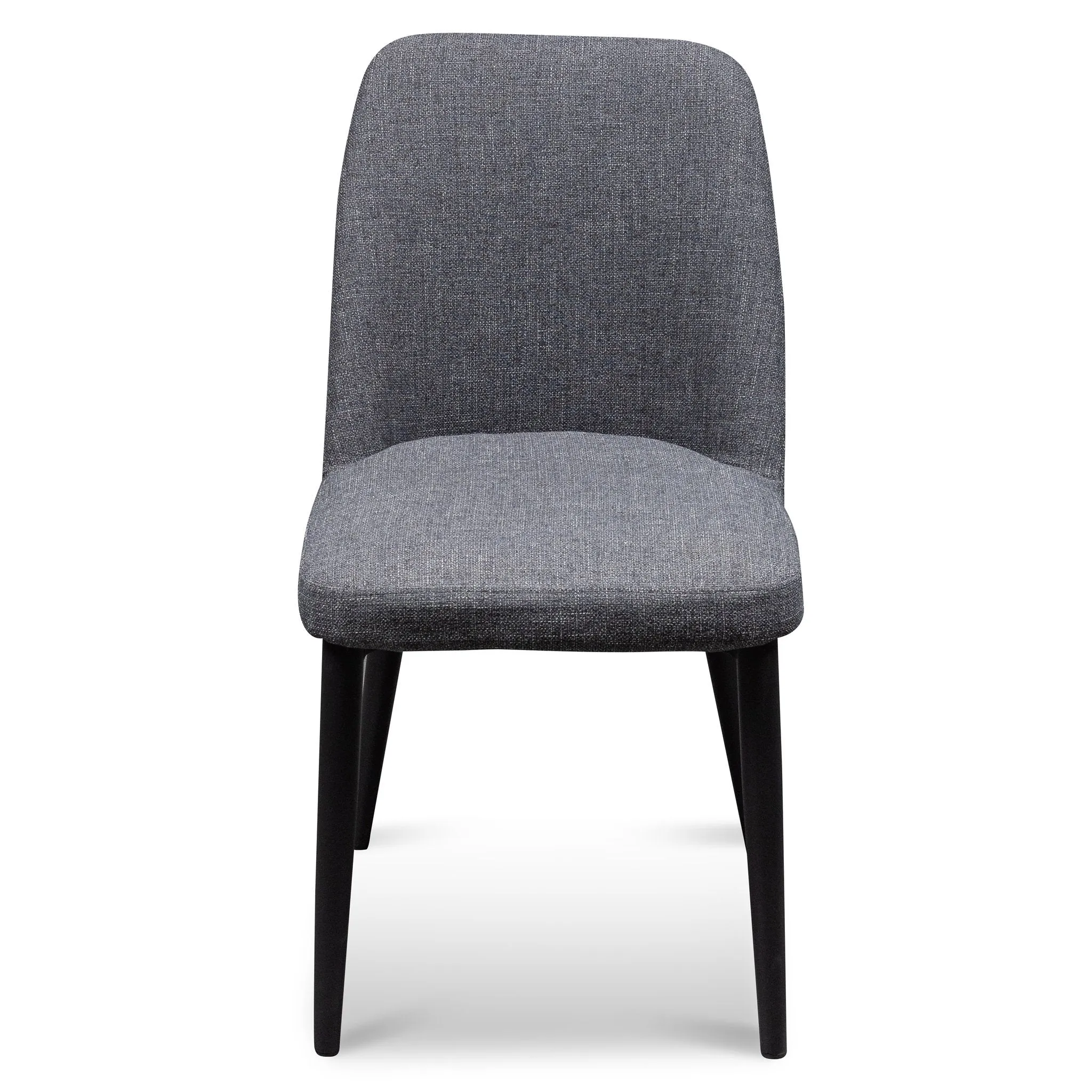 Cesar Fabric Dining Chair - Dark Grey in Black Legs - Last One