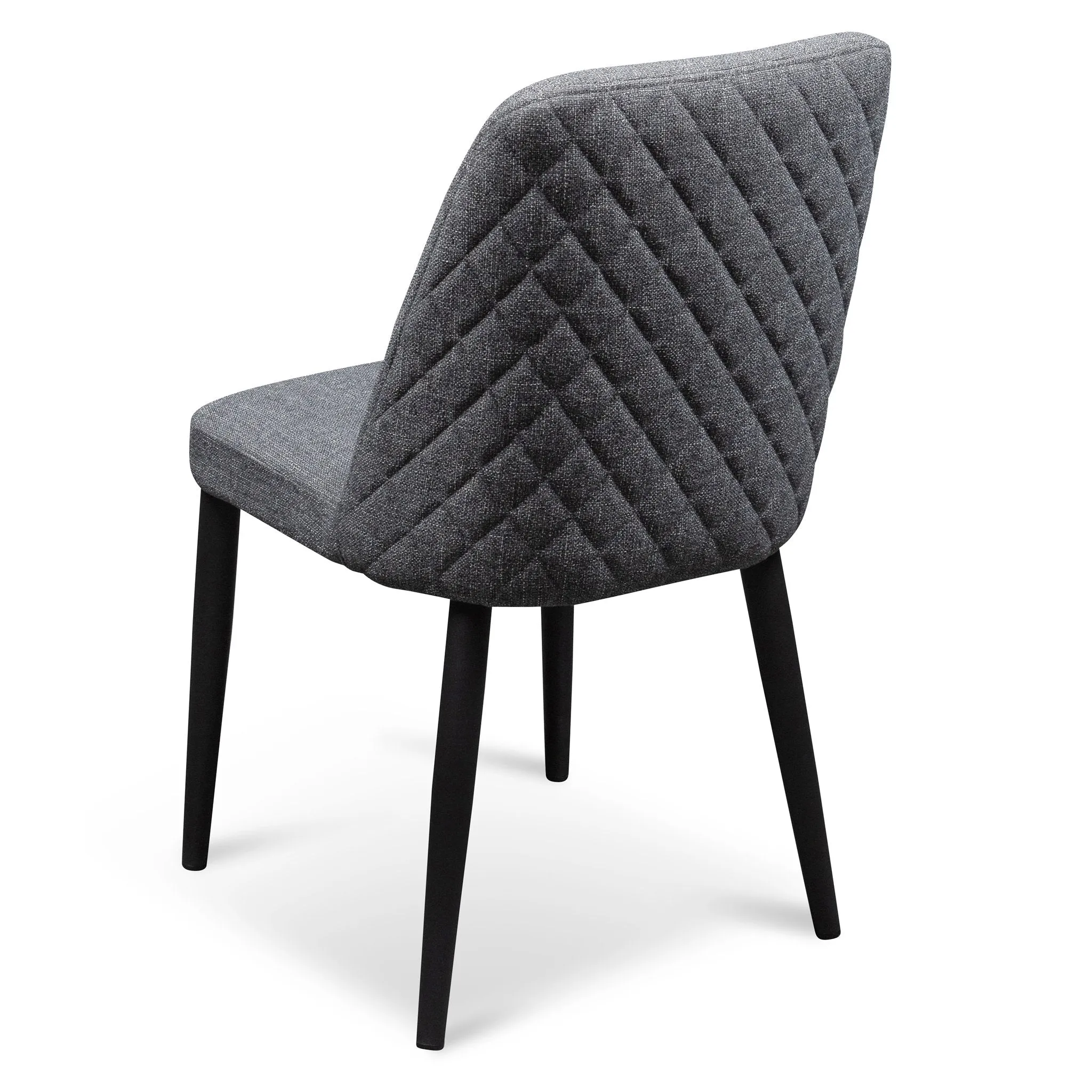 Cesar Fabric Dining Chair - Dark Grey in Black Legs - Last One
