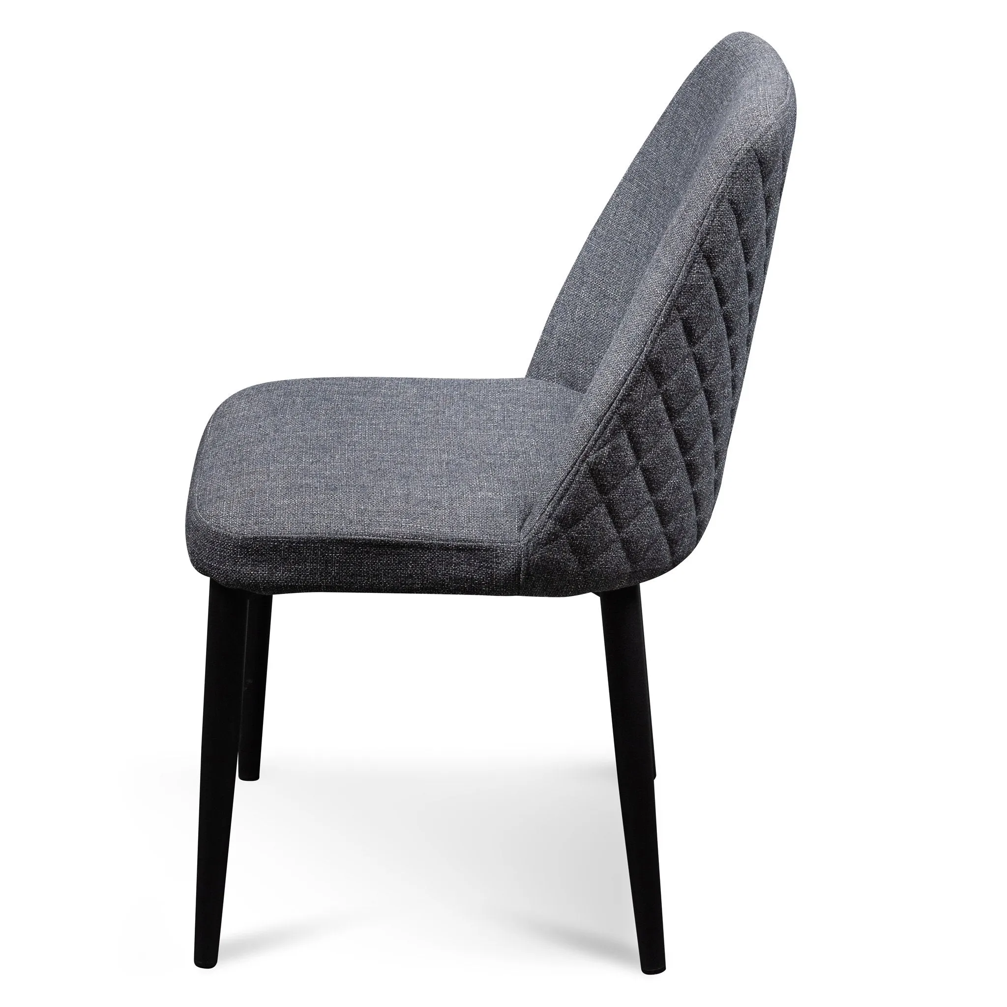 Cesar Fabric Dining Chair - Dark Grey in Black Legs - Last One