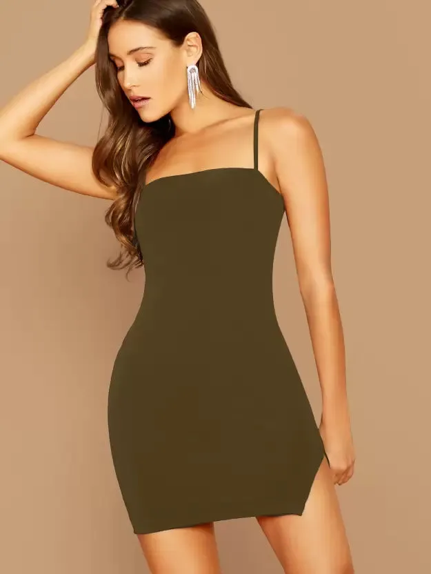 Chic Basics Shoulder Strap Bodycon Dress