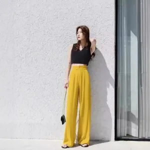 Chiffon Straight-leg Pants Loose Flattering Mopping Pants Fashion