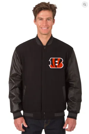 Cincinnati Bengals Reversible Varsity Jacket with Back Logo