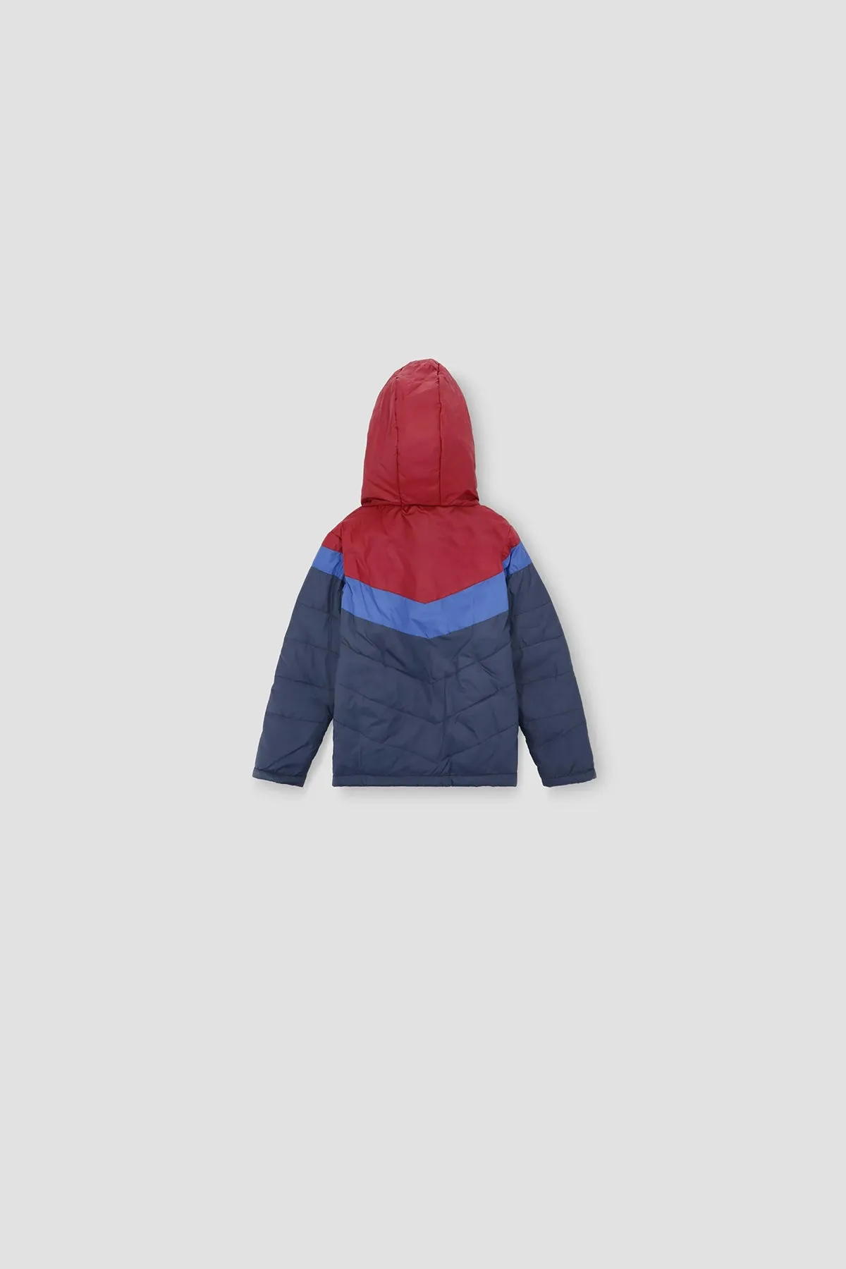Colorblock Quilted Jacket For Boy - Navy