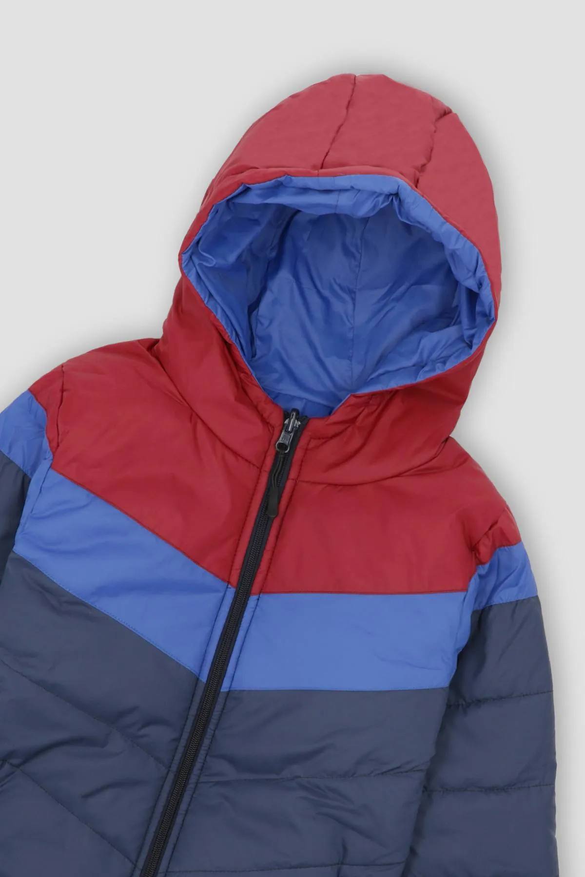 Colorblock Quilted Jacket For Boy - Navy