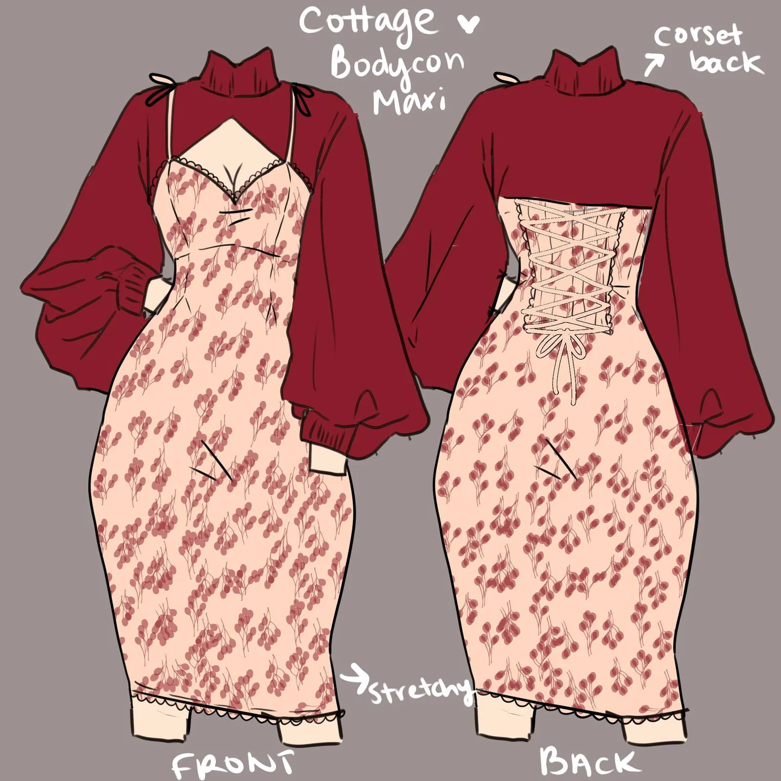 Cottage Bodycon (Beige)