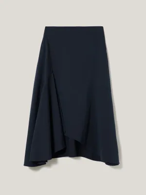 Cotton Seam Detail Skirt | Navy