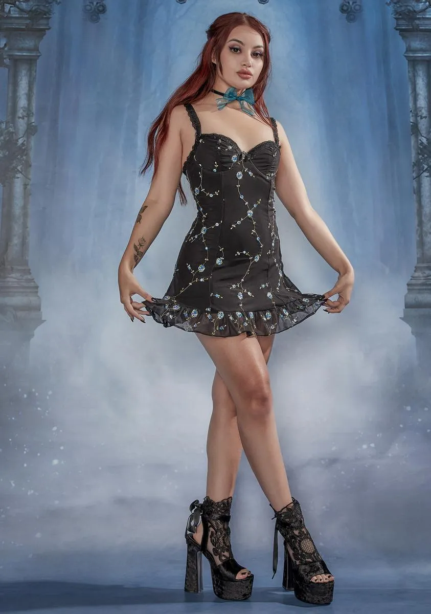 Courting Her Embroidered Mini Dress
