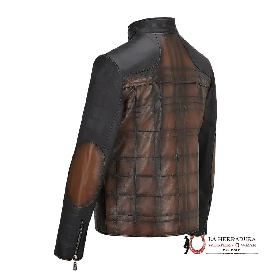 Cuadra Hand-shaded finish brown leather jacket