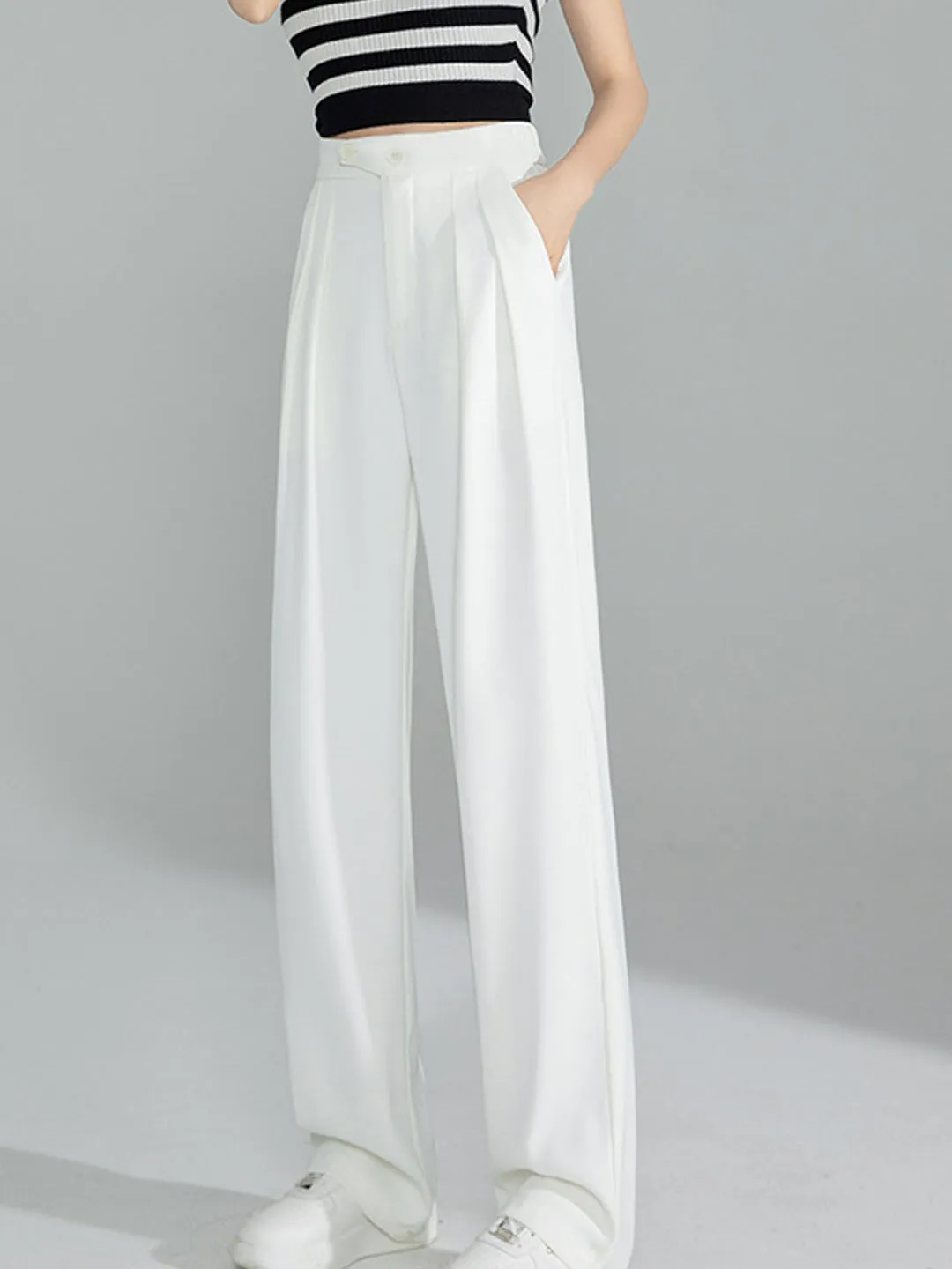 Debby Casual High Waist Pants-Black
