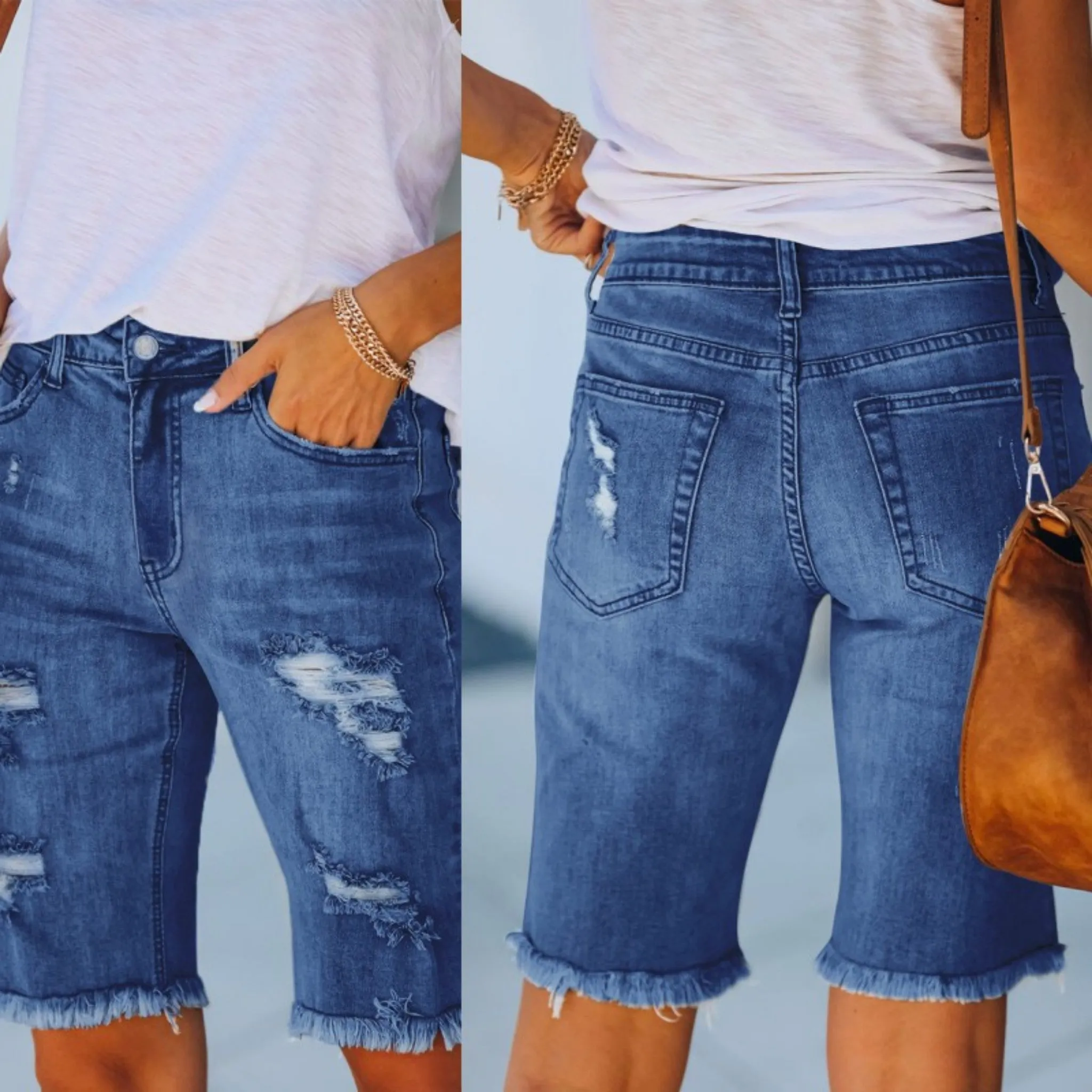 Denim Tassel Shorts