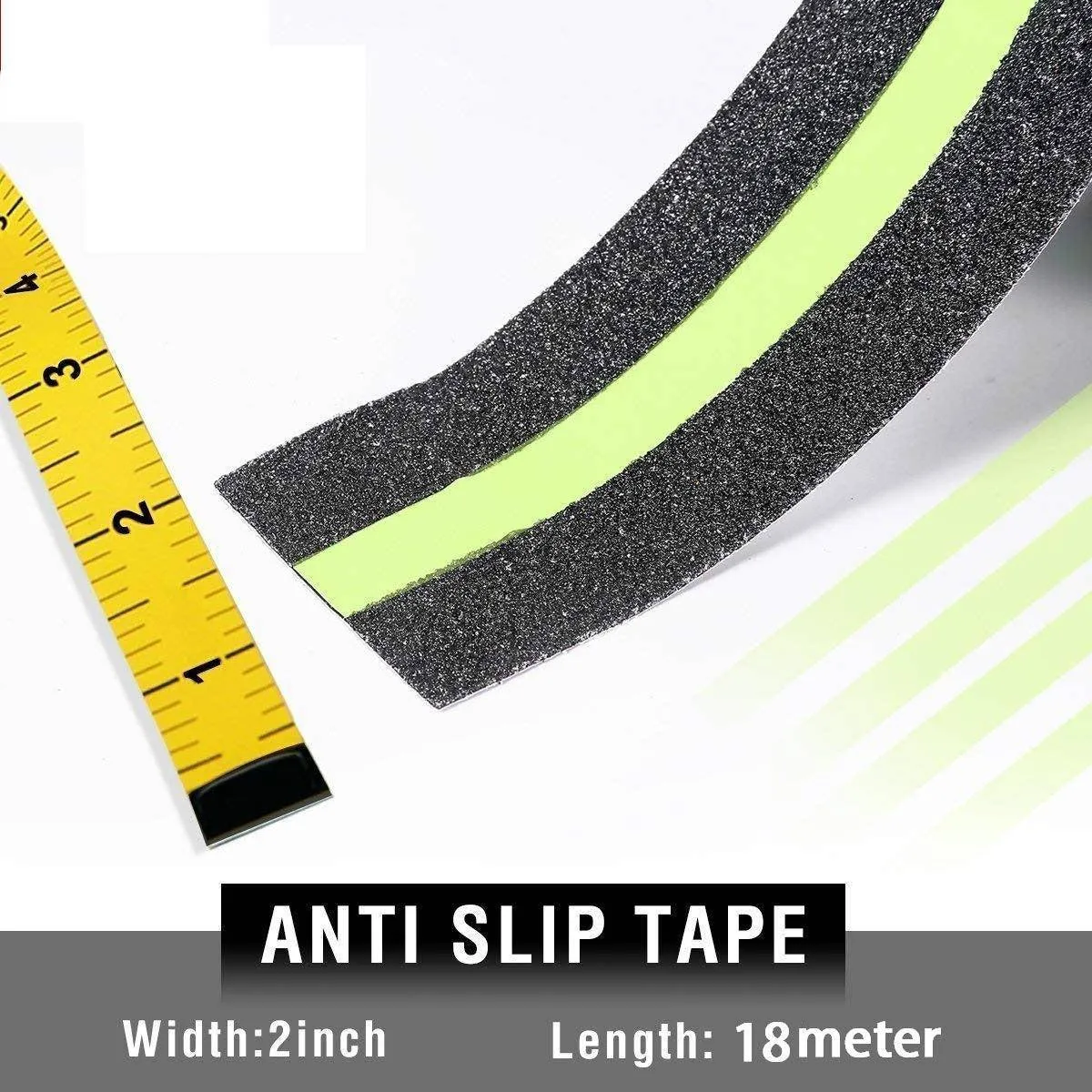 Dolphy Anti-Skid Tape With Glow in Dark Stripe 50mm x 18m Black