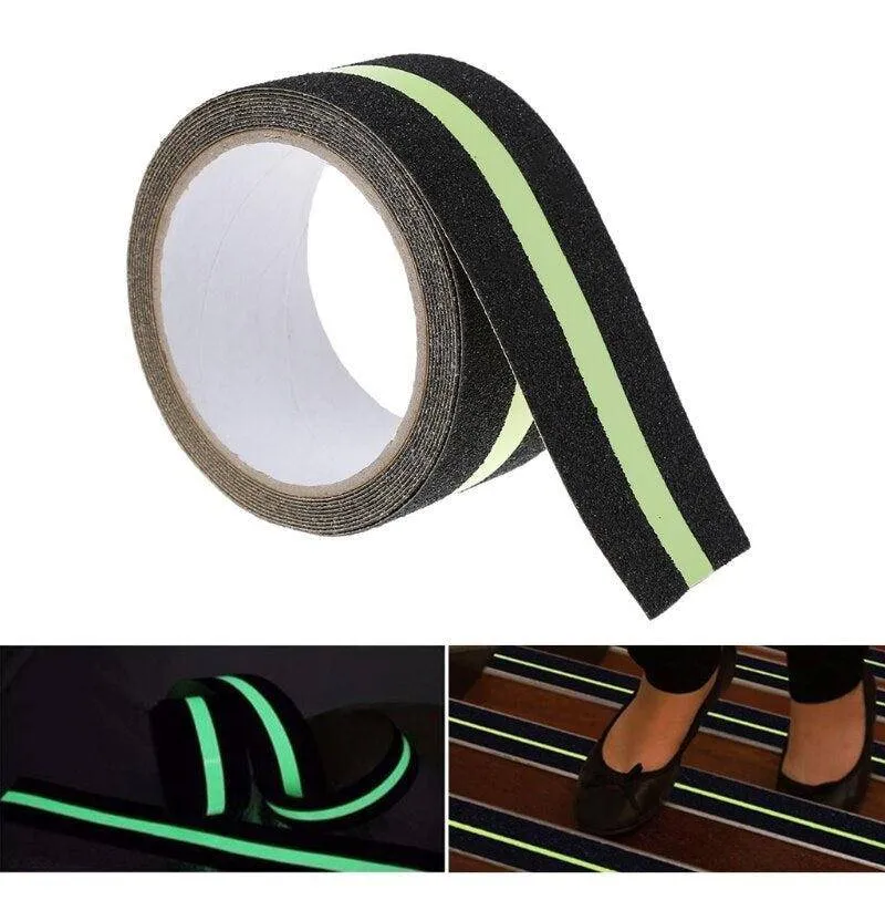 Dolphy Anti-Skid Tape With Glow in Dark Stripe 50mm x 18m Black