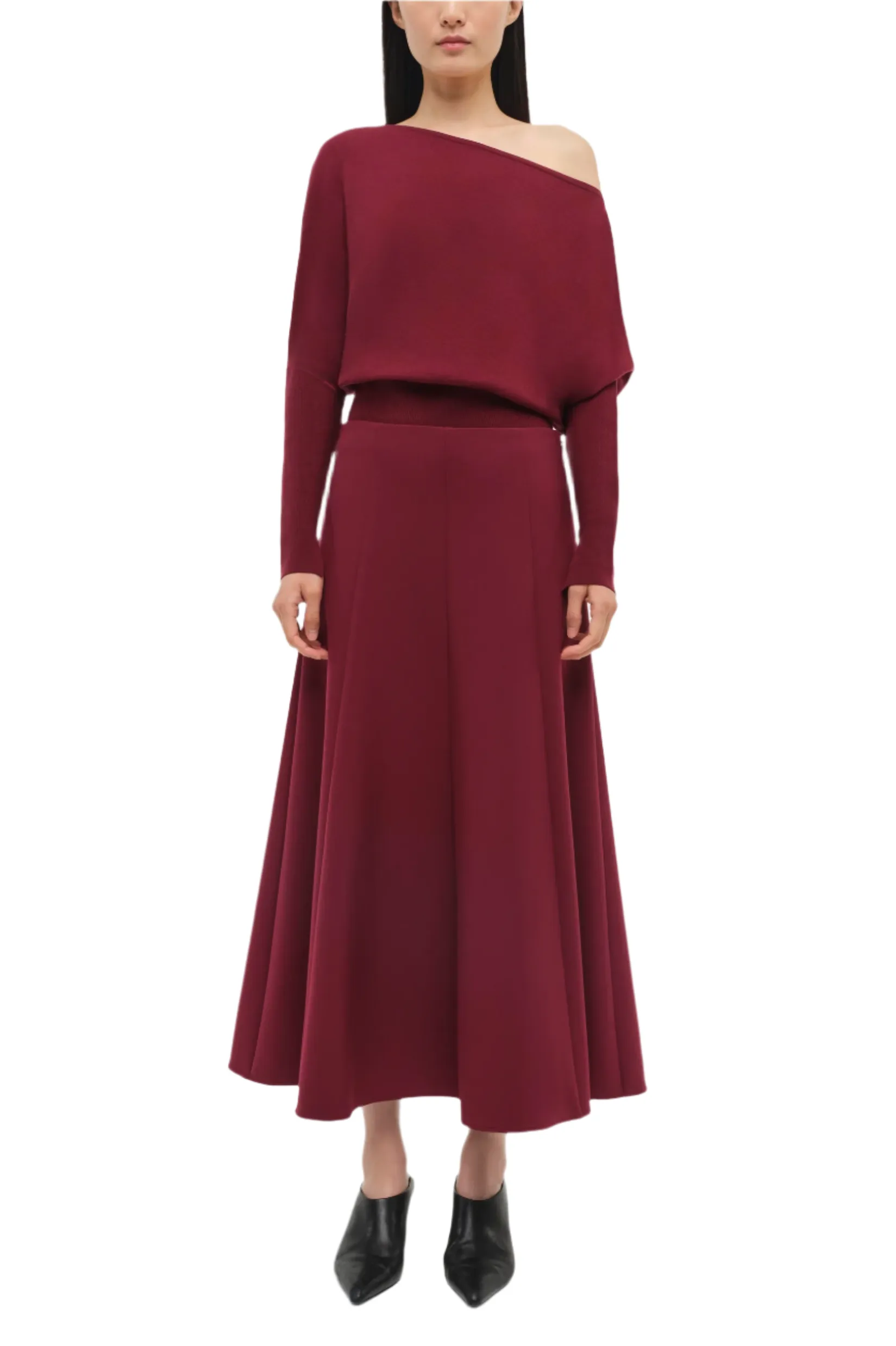 Dottie Aline Midi Skirt (Oxblood)