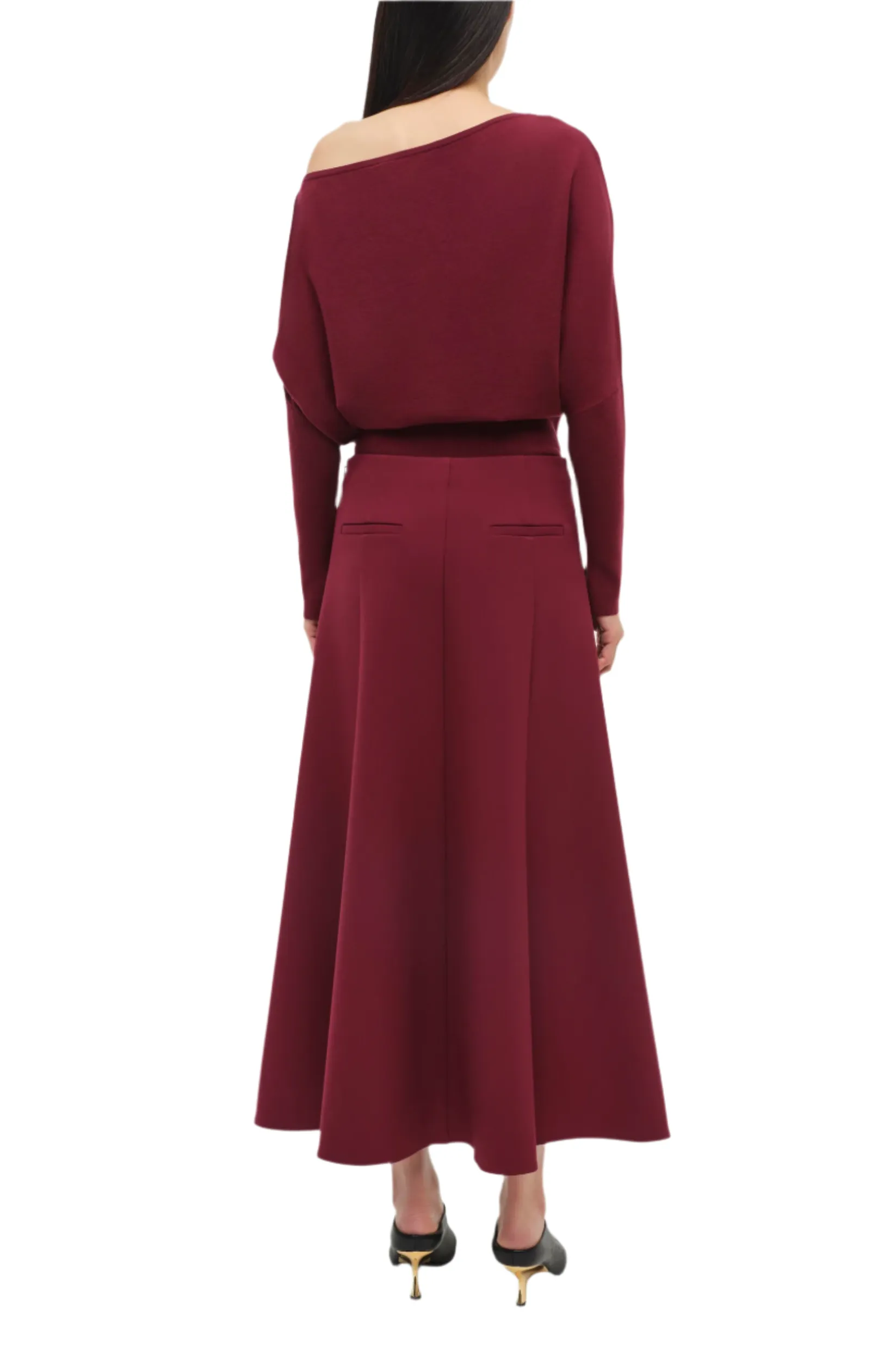 Dottie Aline Midi Skirt (Oxblood)