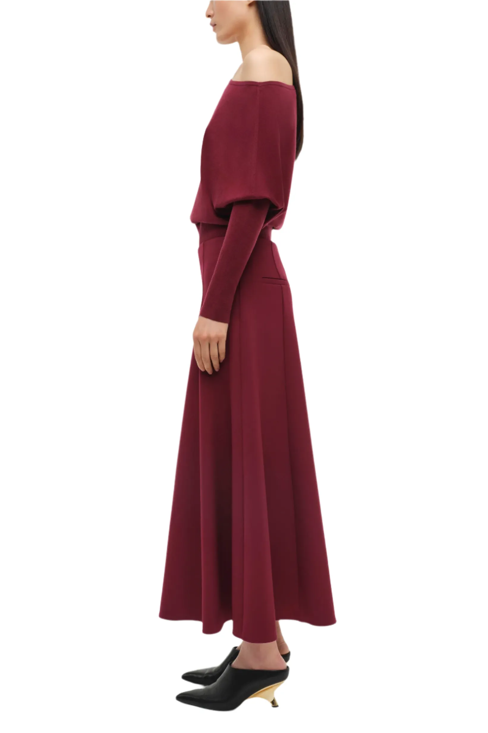 Dottie Aline Midi Skirt (Oxblood)
