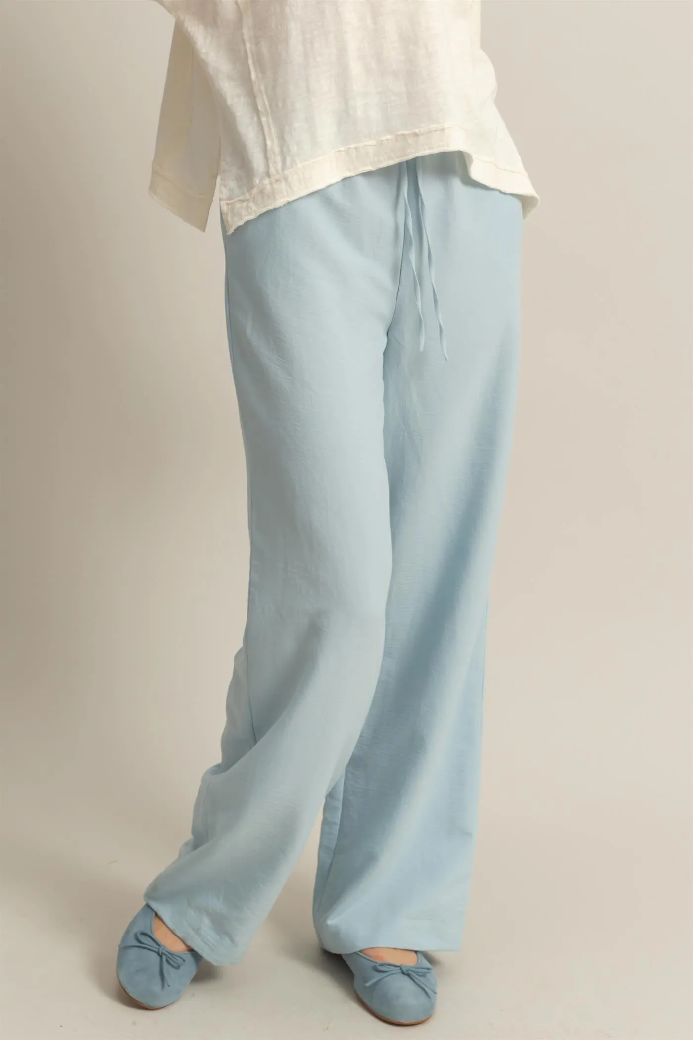 DZ25A895-High-Waist Wide Leg Woven Pants