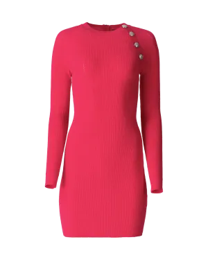 Embossed Button Dress