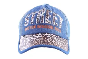 Fabseasons Leopard print  Denim Casual Baseball Cap