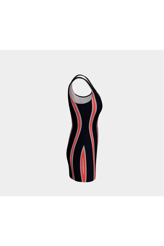 Flaming Stripes Bodycon Dress