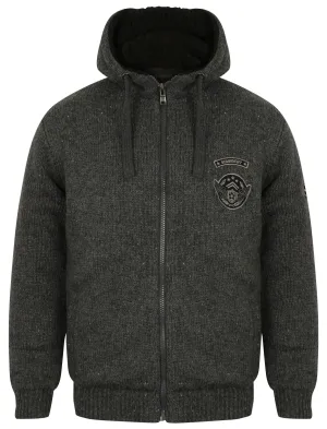 Garfunkel Zip Up Hooded Cardigan in Charcoal - Dissident
